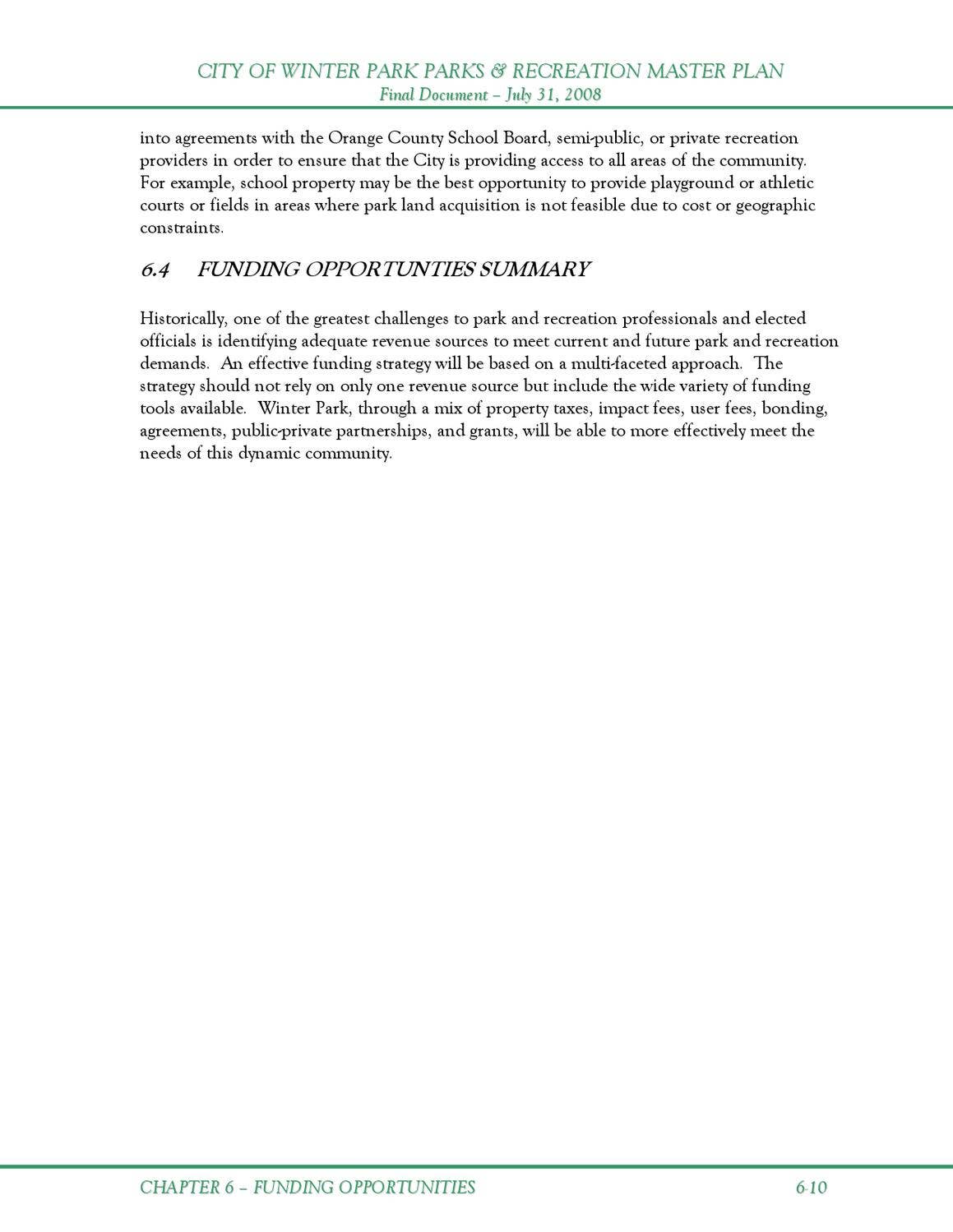 Parks & Recreation Master Plan by City of Winter Park - Issuu