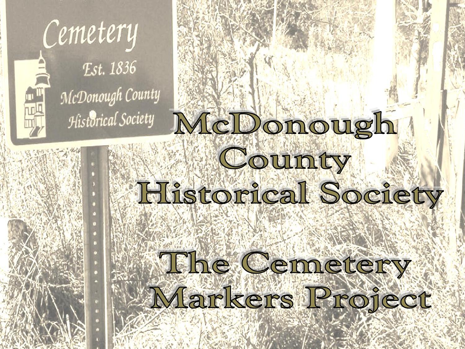 The McDonough County Historical Society Markers Project by H. Munro Issuu