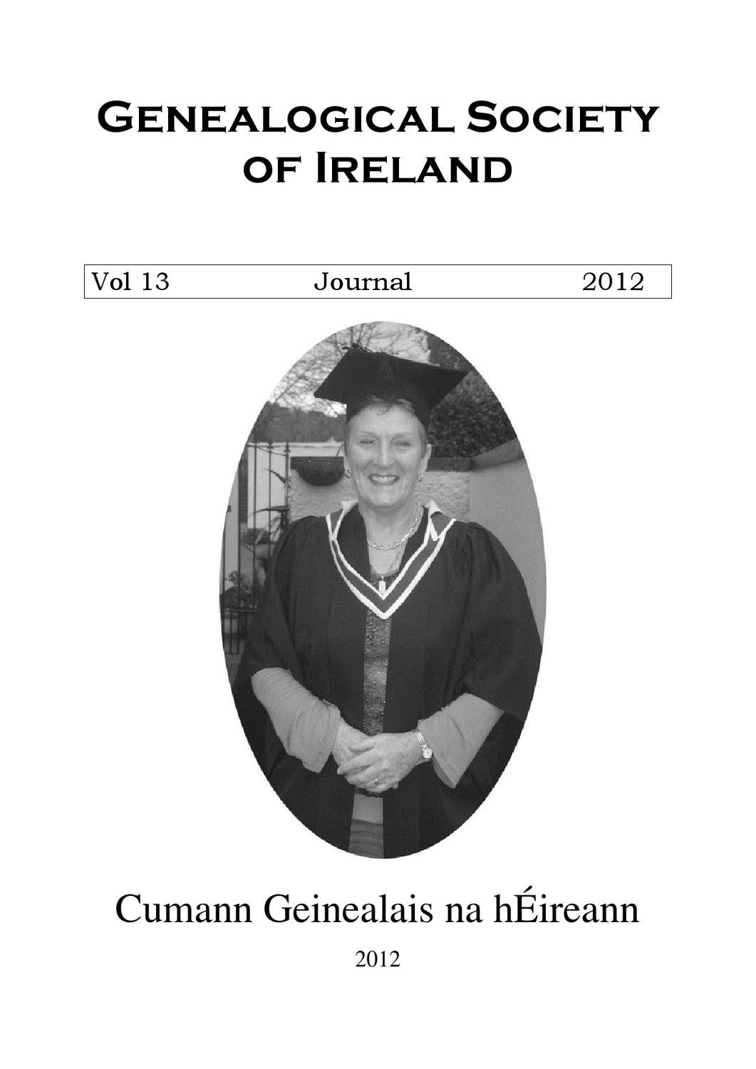 Journal of the Genealogical Society of Ireland Vol. 13 2012 by