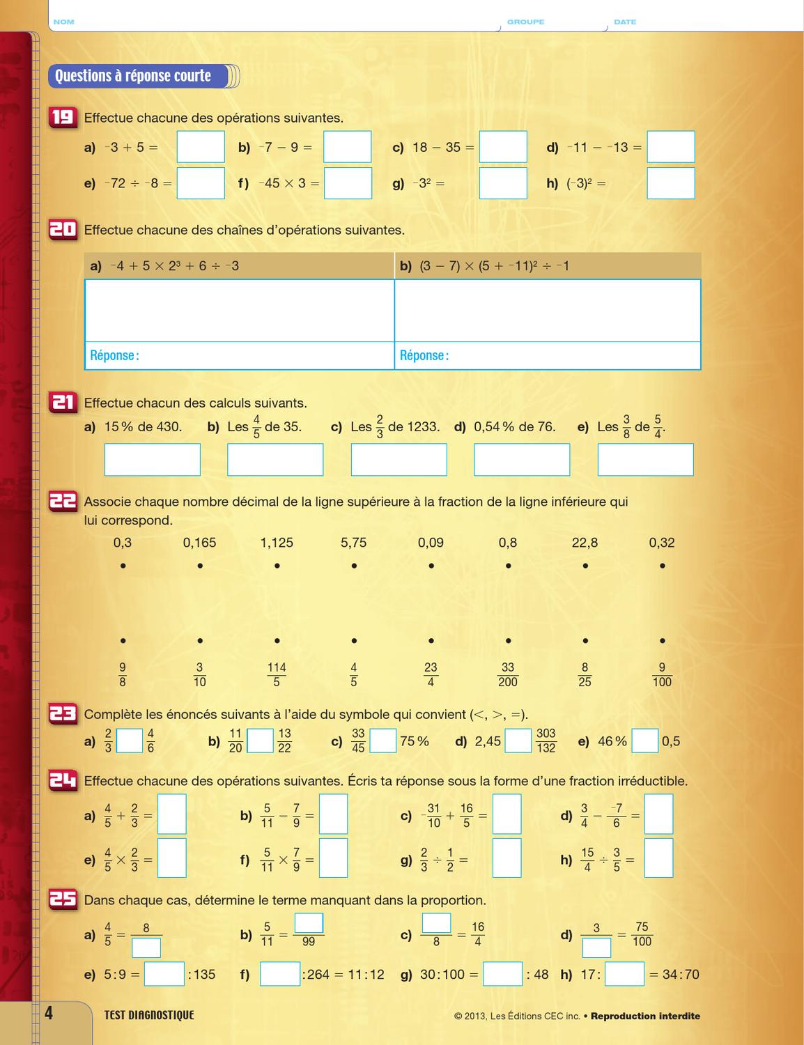 Point De Mire Secondaire 3 Corrige Pdf