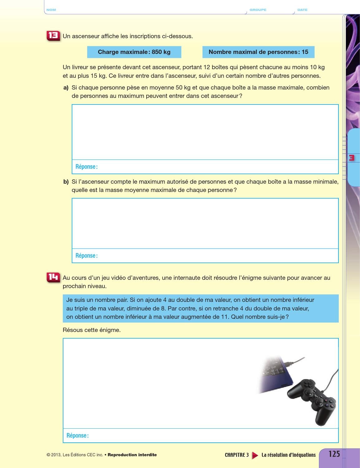 Point De Mire Secondaire 3 Corrige Pdf