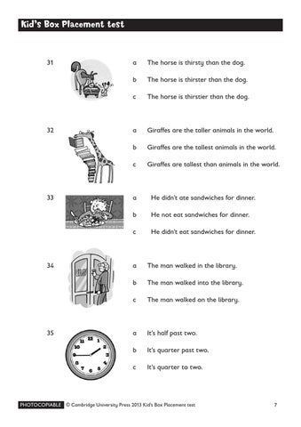 Kid's Box Placement Test by Cambridge English - Issuu