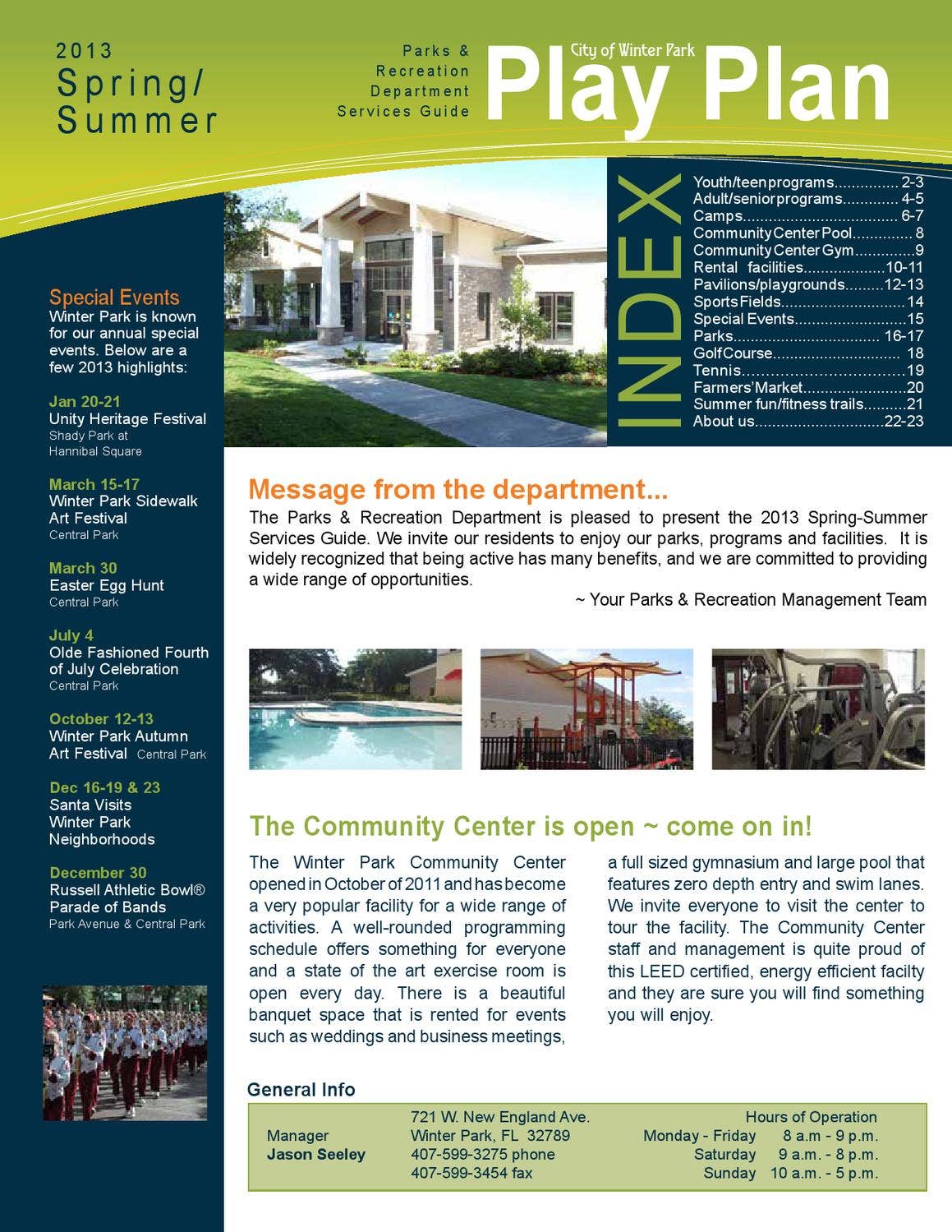 Parks & Recreation Play Plan Spring Summer 2013 by City of Winter Park ...