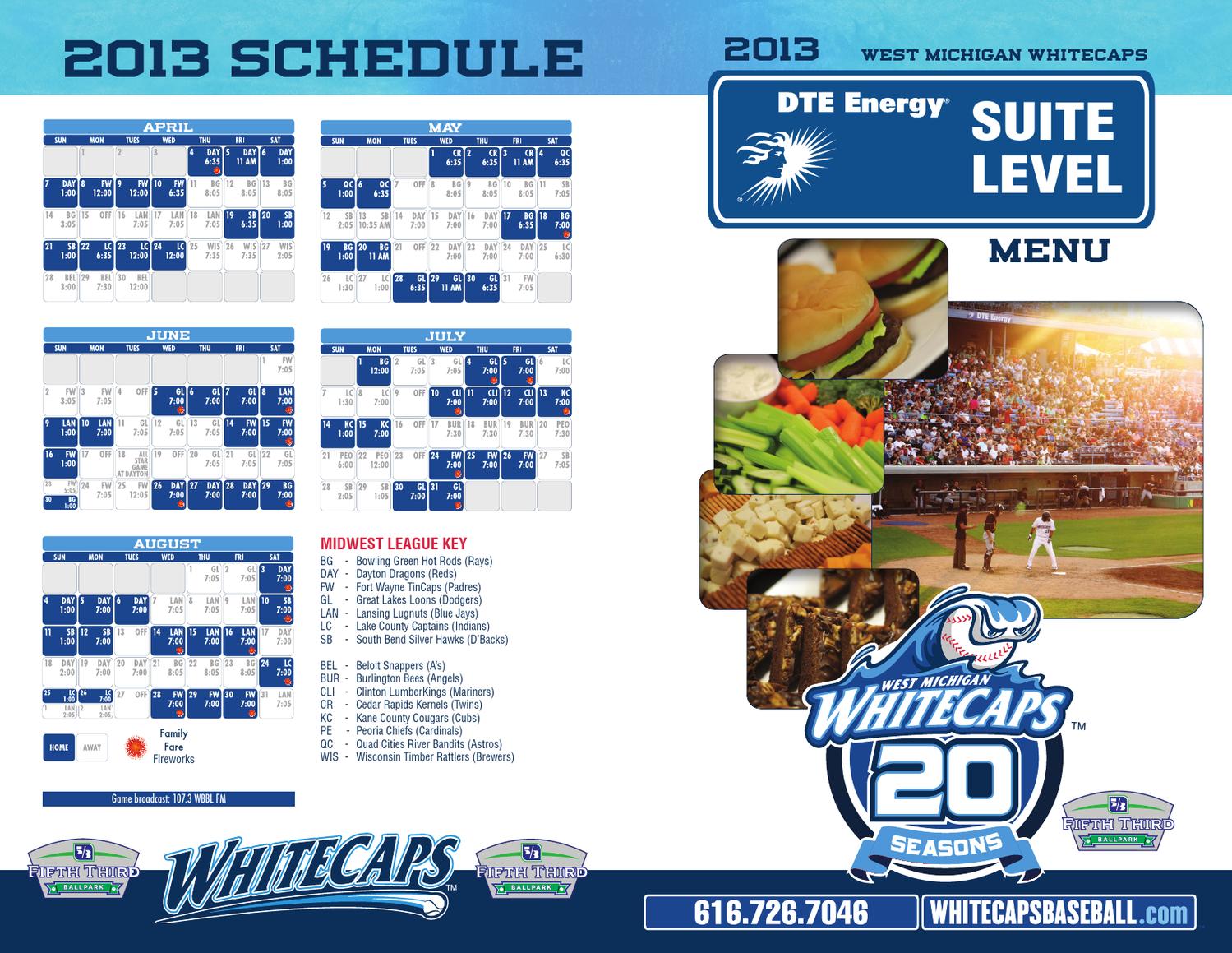 2013 Suite Menu by West Michigan Whitecaps Issuu