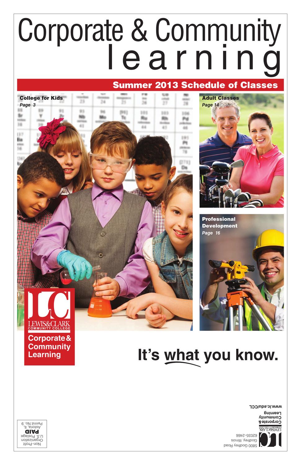 CCL Summer 2013 Schedule of Classes by Lewis and Clark Community