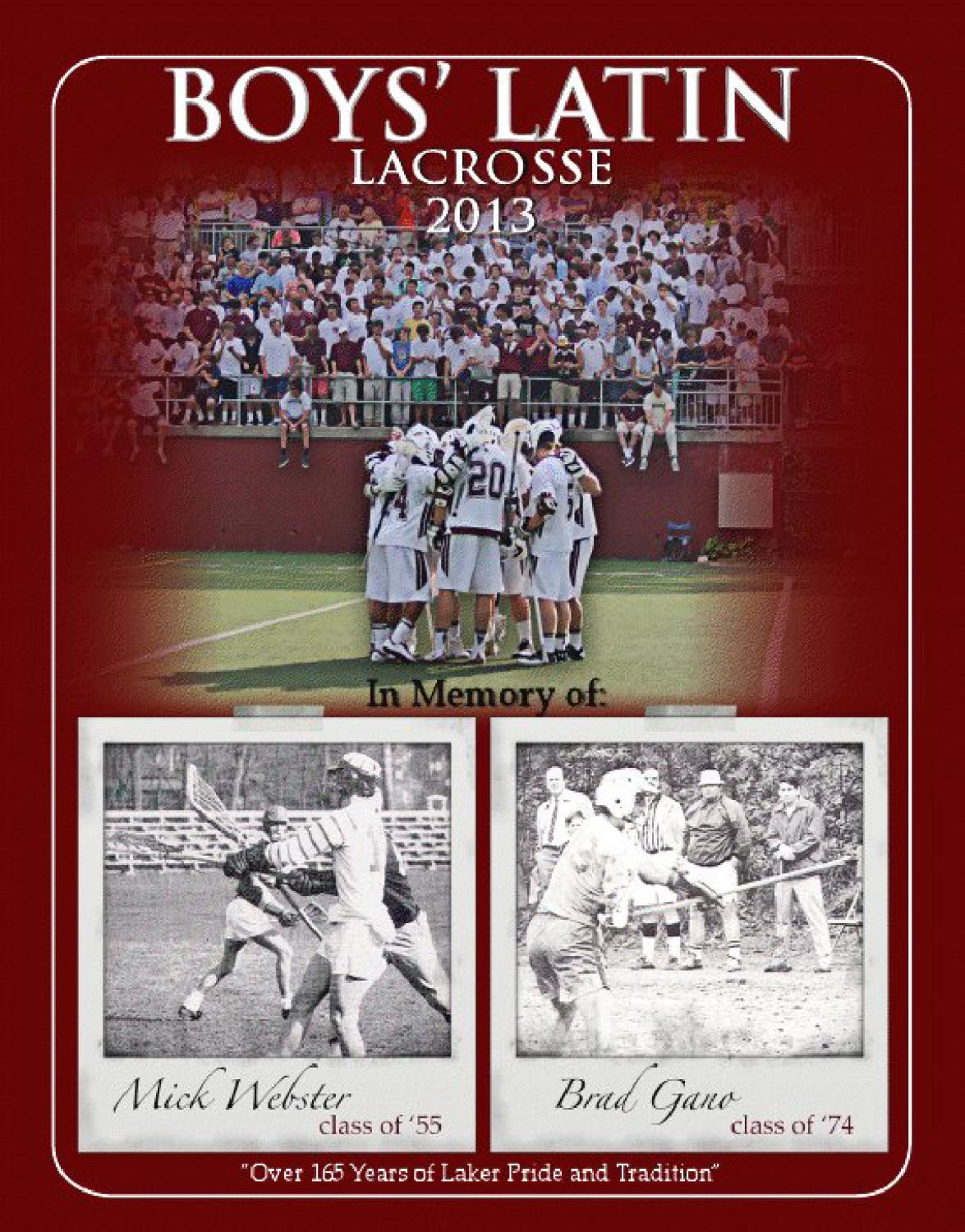2013 BL Varsity Lacrosse Program by Publications Boys' Latin Issuu