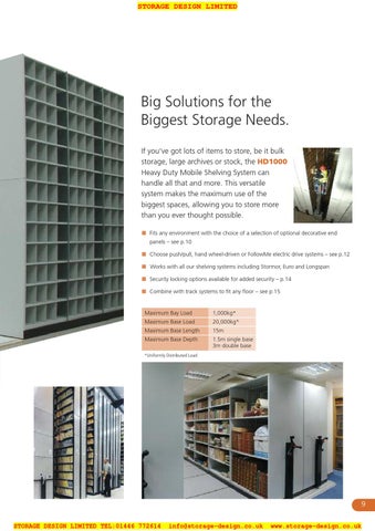 Storage Design Limited 家具目录 · SDL Moresecure Mobile 层架 2012 第 9 页