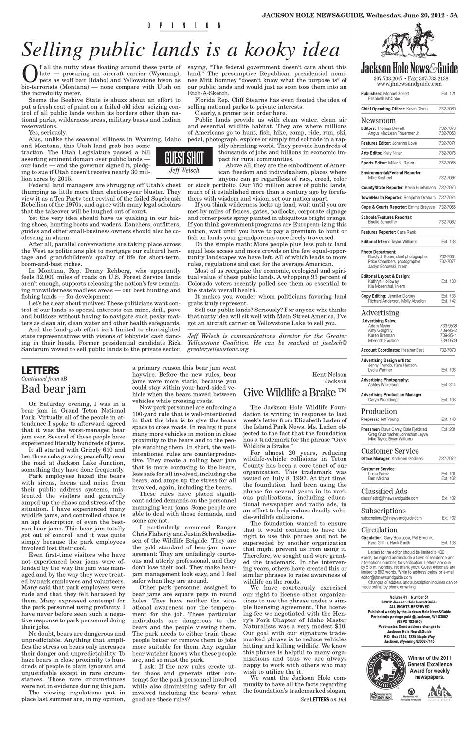 Jackson Hole News&Guide June 20 2012 by Teton Media Works, Inc. Issuu