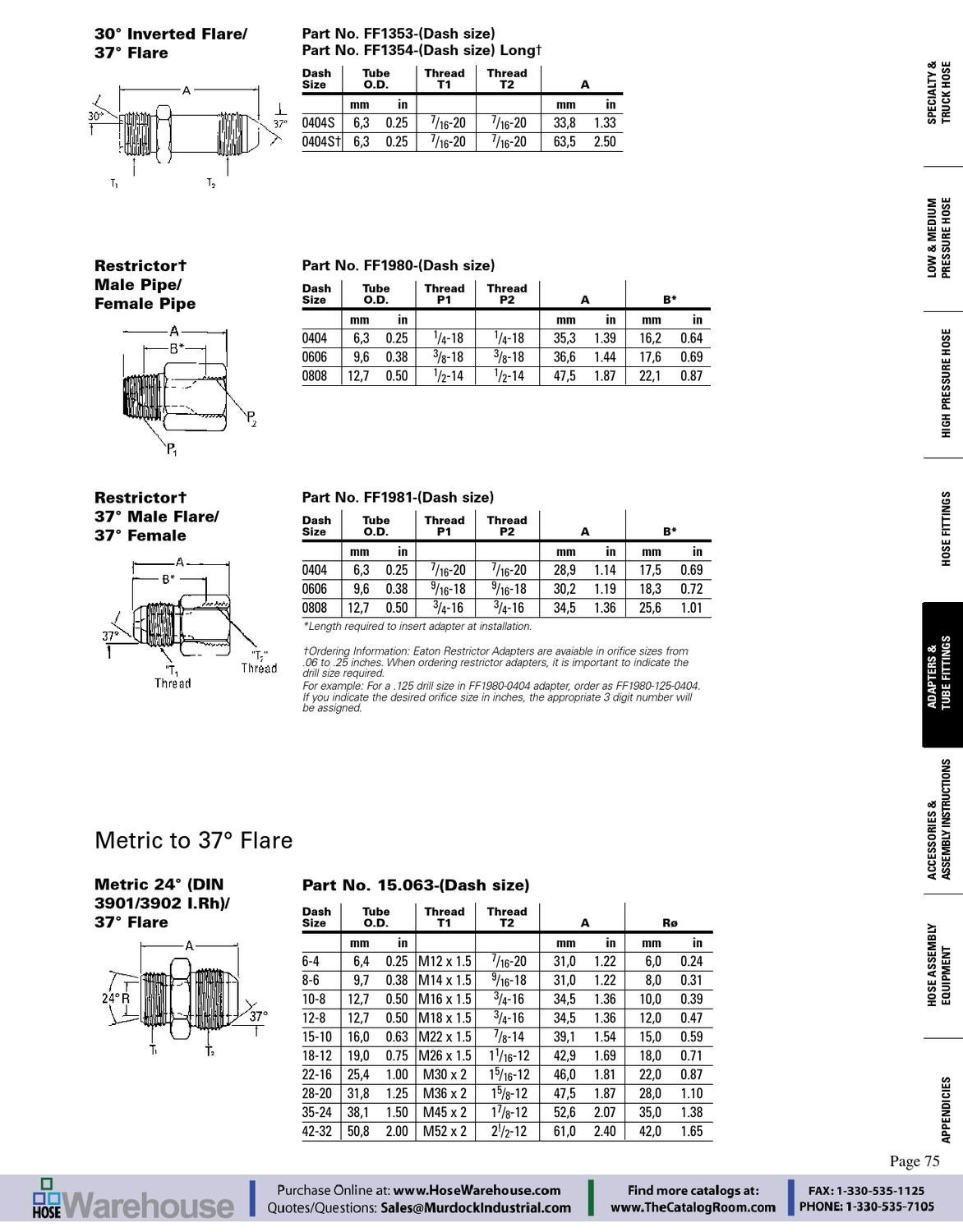 Eaton Aeroquip Adapters Section of Main Catalog by Murdock Industrial