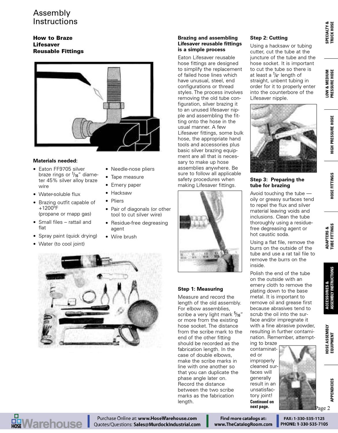 Eaton Aeroquip Assembly Instructions How To Put Together Section of
