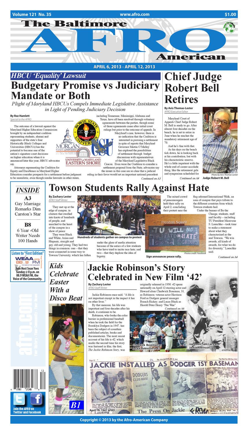 Baltimore afro american newspaper april 6 2013 by the afro american