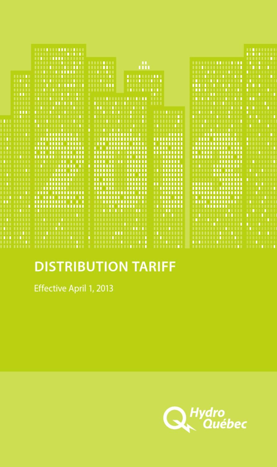 Distribution Tariff by HydroQuébec Issuu