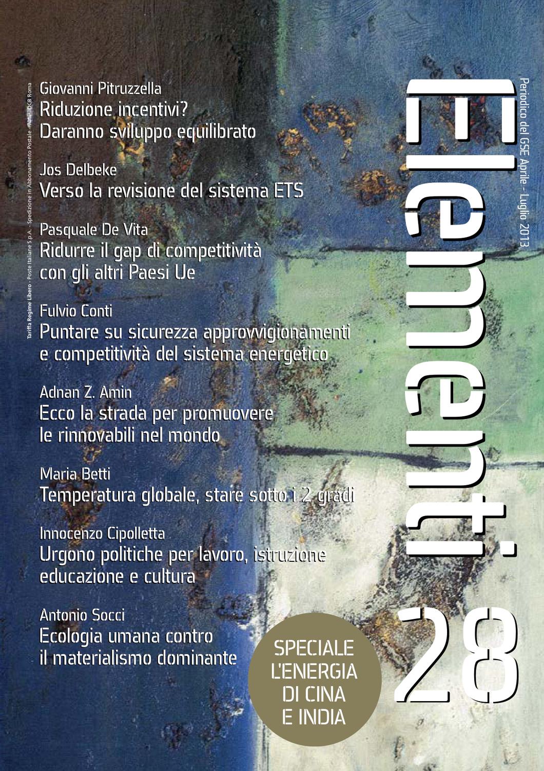 Elementi 28 - Aprile 2013 - Luglio 2013 by Gestore dei Servizi Energetici - GSE S.p.A. - issuu