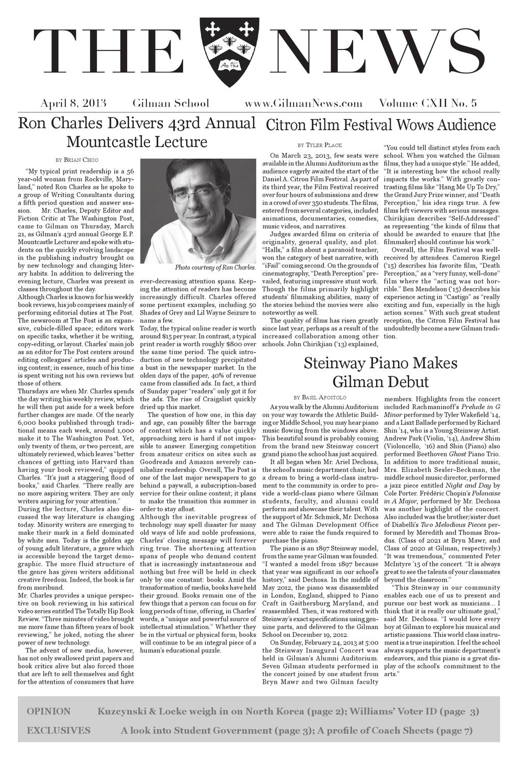 Gilman News April 8, 2013 by Gilman School Issuu