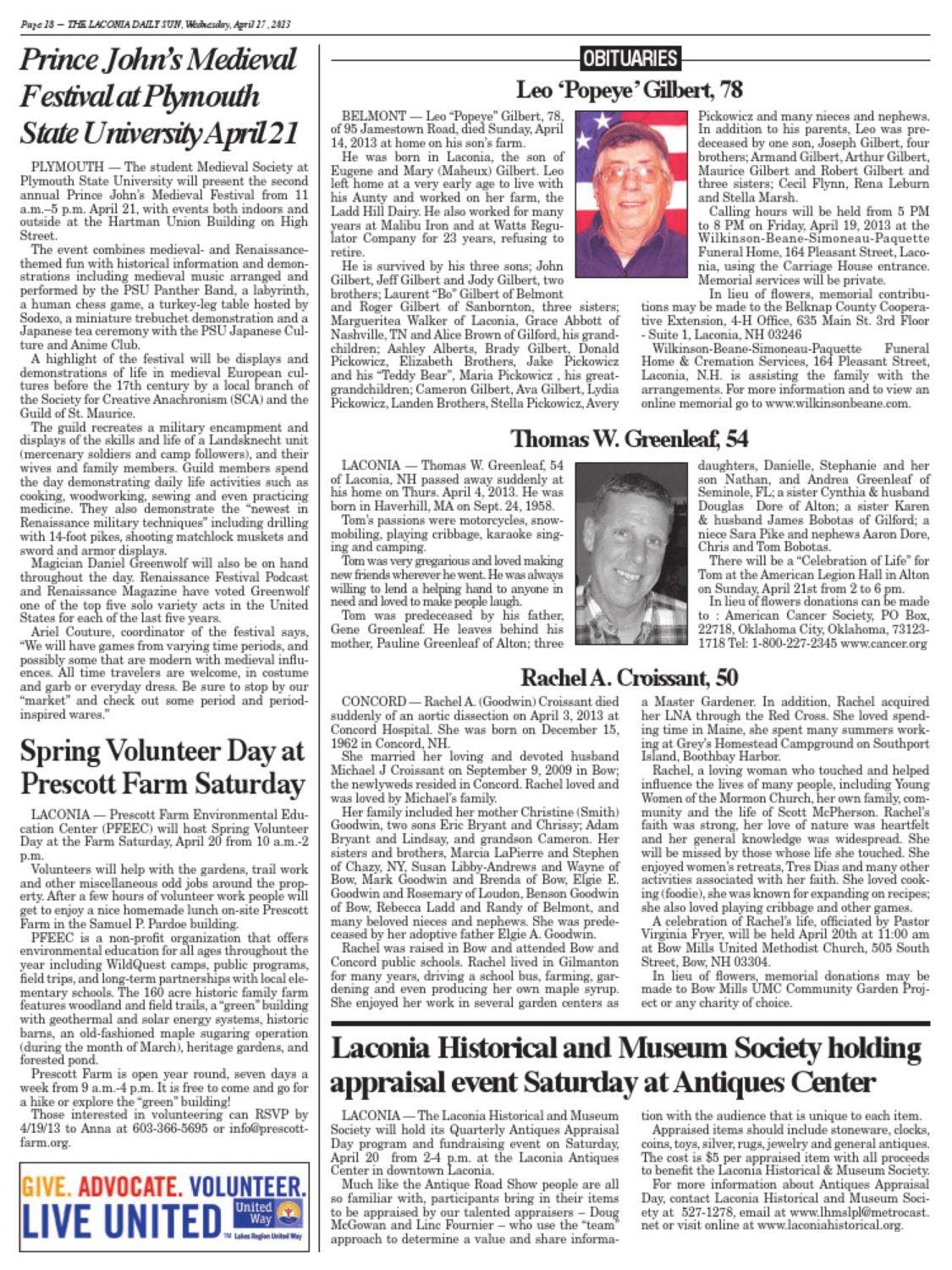 The Laconia Daily Sun, April 17, 2013 by Daily Sun - Issuu
