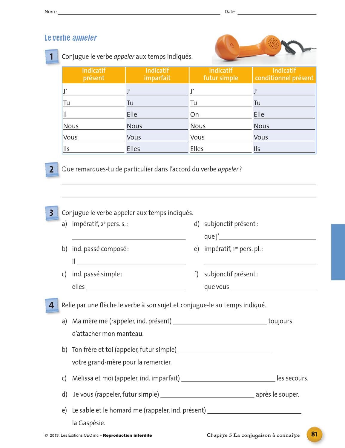 Le Verbe Remercier à L Imparfait Trésors de la grammaire_6e année by Les Éditions CEC - Issuu