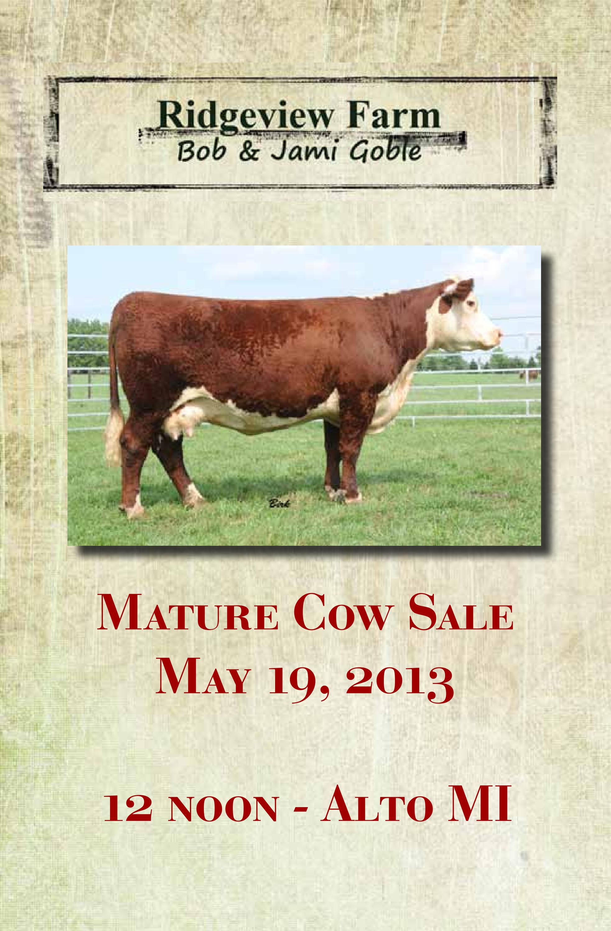 Ridgeview Farm Mature Cow Sale by Cattle In Motion, LLC Issuu