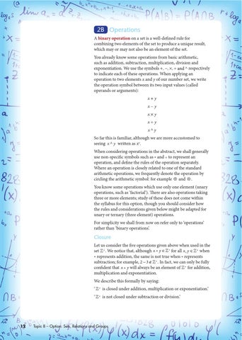 Mathematics Higher Level Topic 8 - Option: Sets, Relations and Groups ...