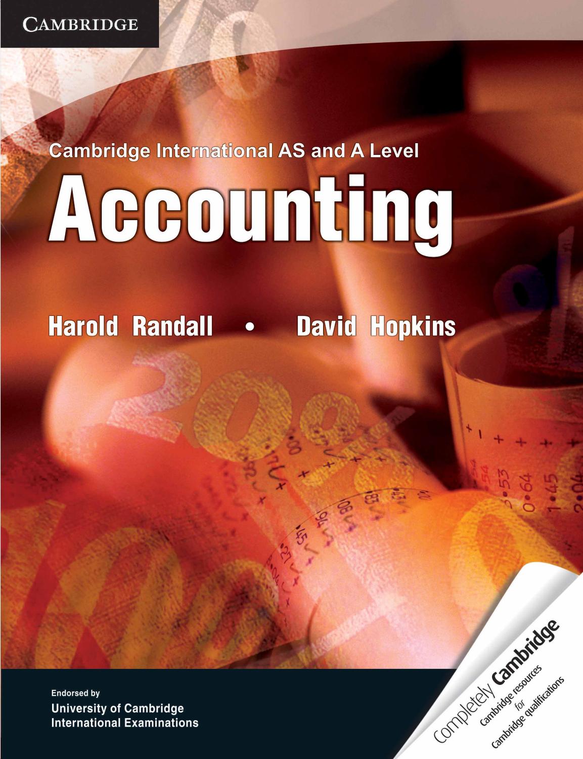 Cambridge International AS and A Level Accounting by Cambridge