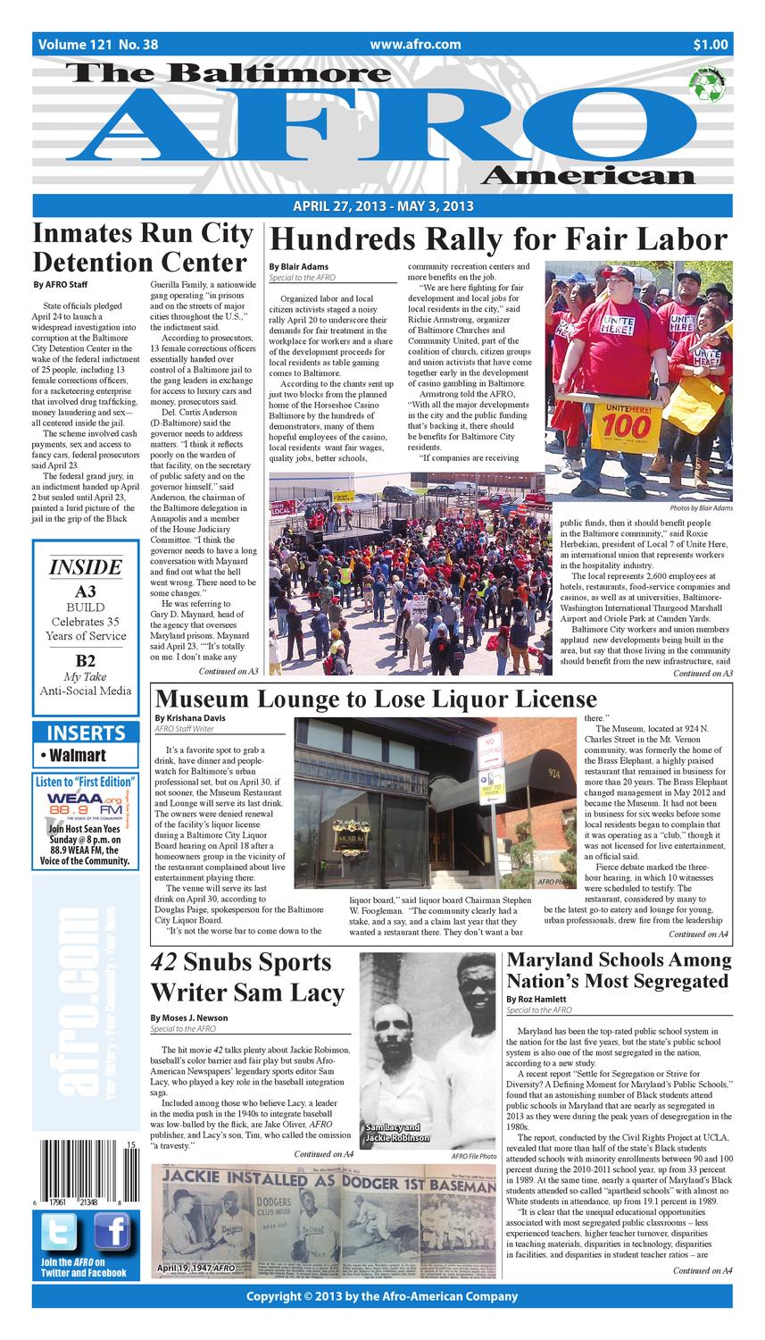 Baltimore AFROAmerican Newspaper April 27 2013 by The AFRO American