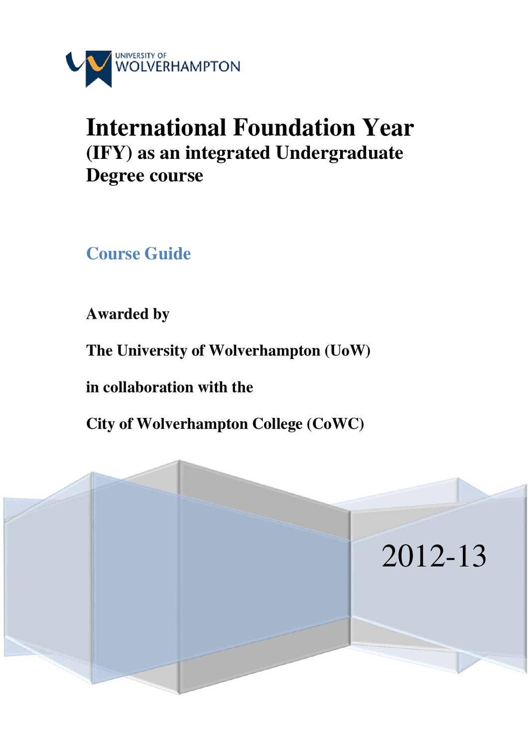 Course Guide 2013 by University of Wolverhampton - Issuu