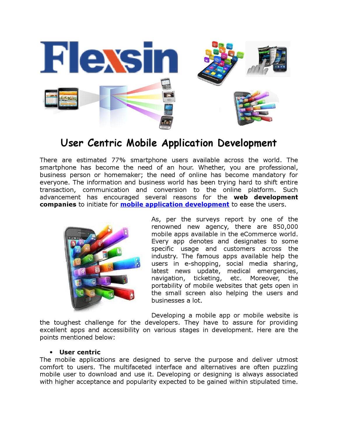 User Centric Mobile Application Development by Flexsin - Issuu