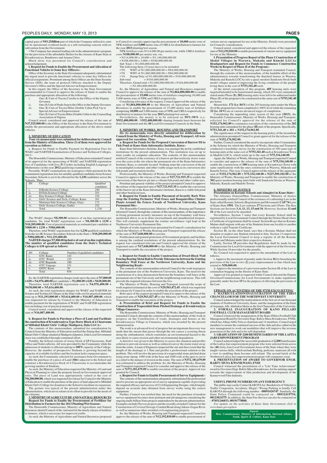 Peoples Daily Newspaper Monday 13 May 13 By Peoples Media Limited Issuu