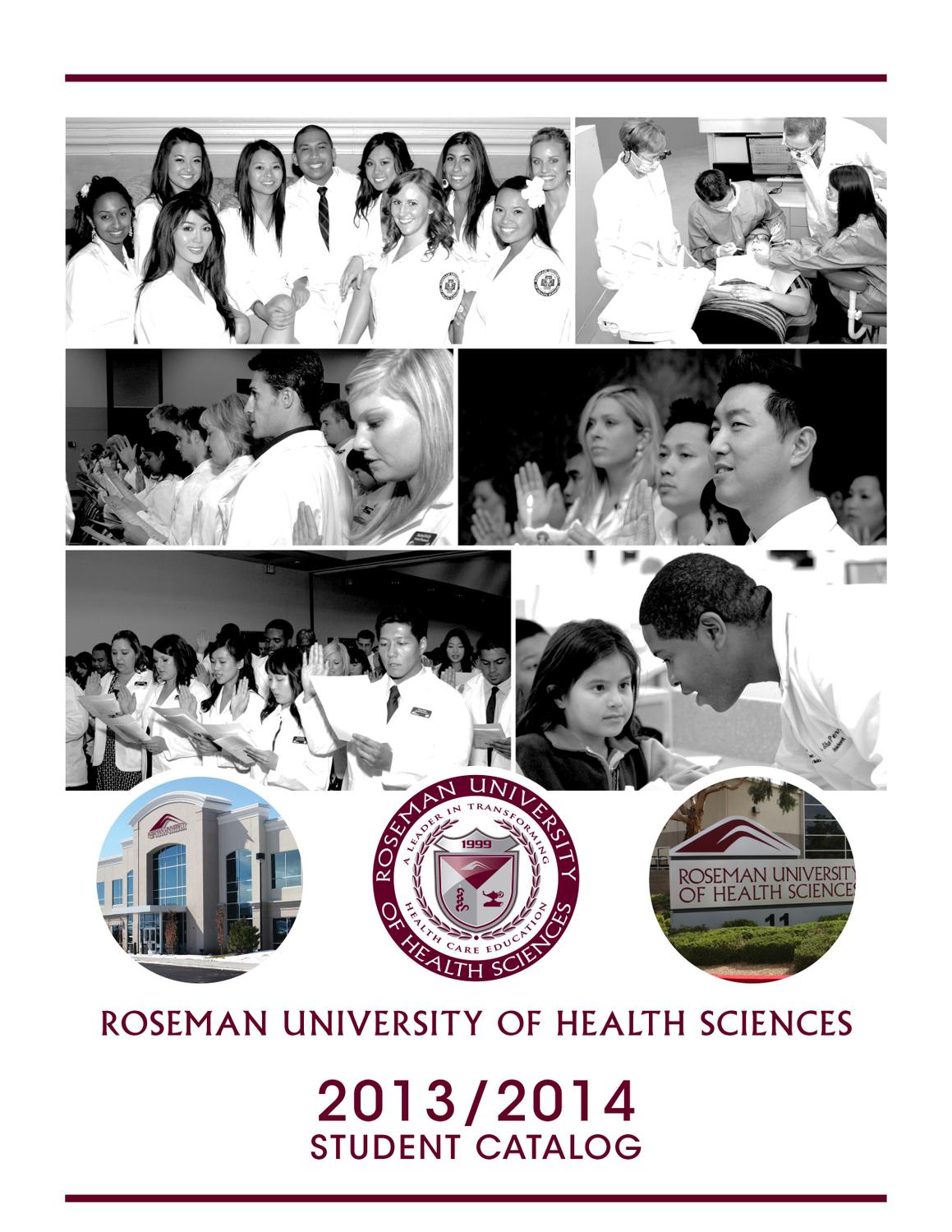Student Catalog 20132014 by Roseman University of Health Sciences Issuu