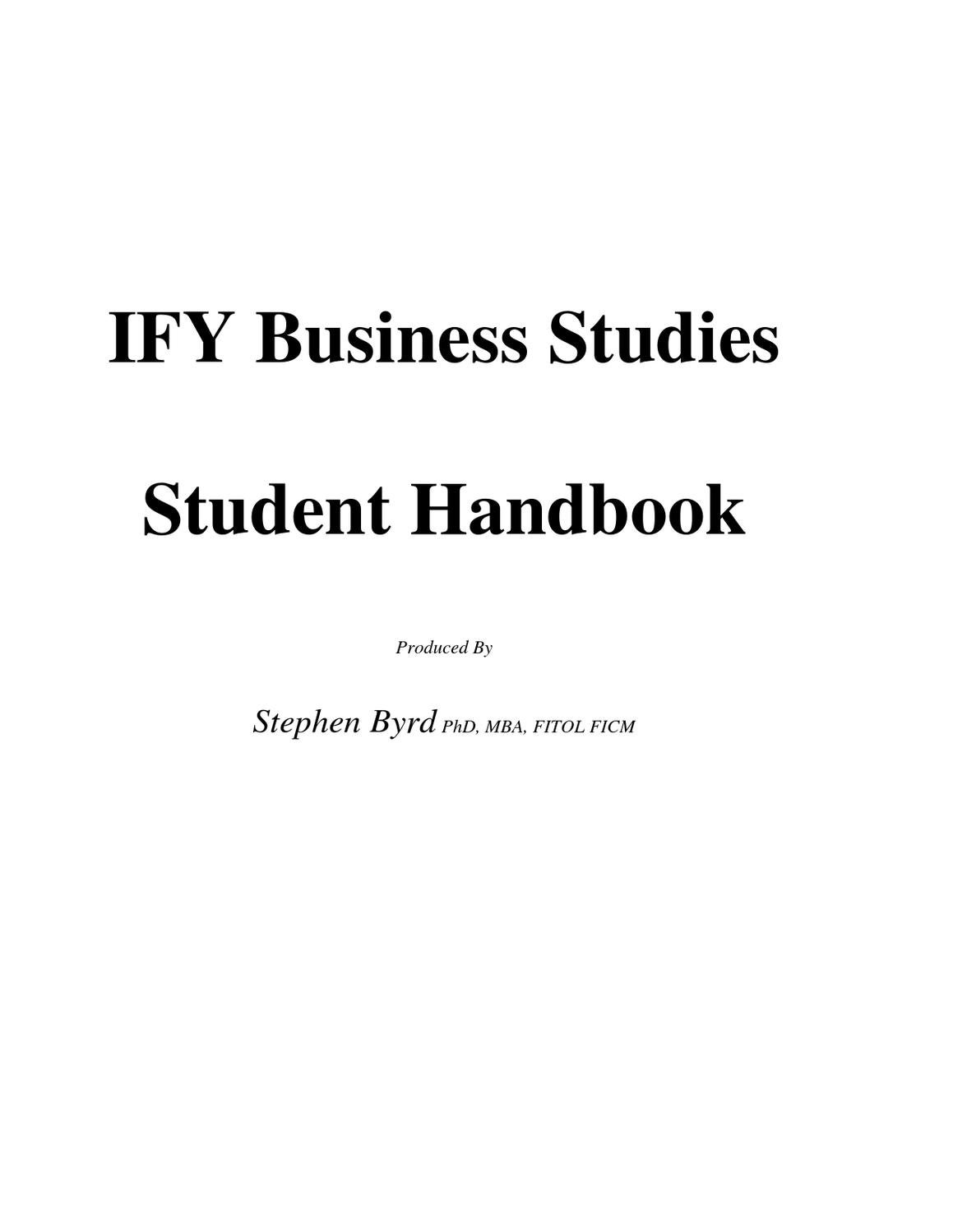 Business Studies Handbook by Dr Steve Byrd Issuu