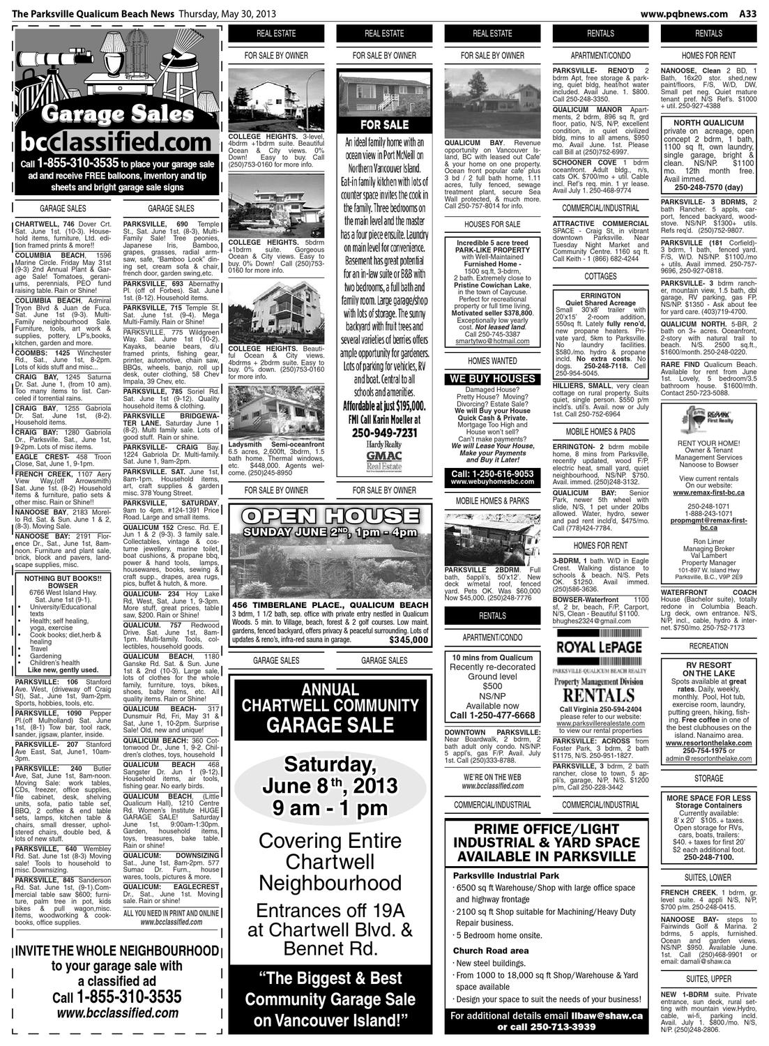 Parksville Qualicum Beach News, May 30, 2013 by Black 