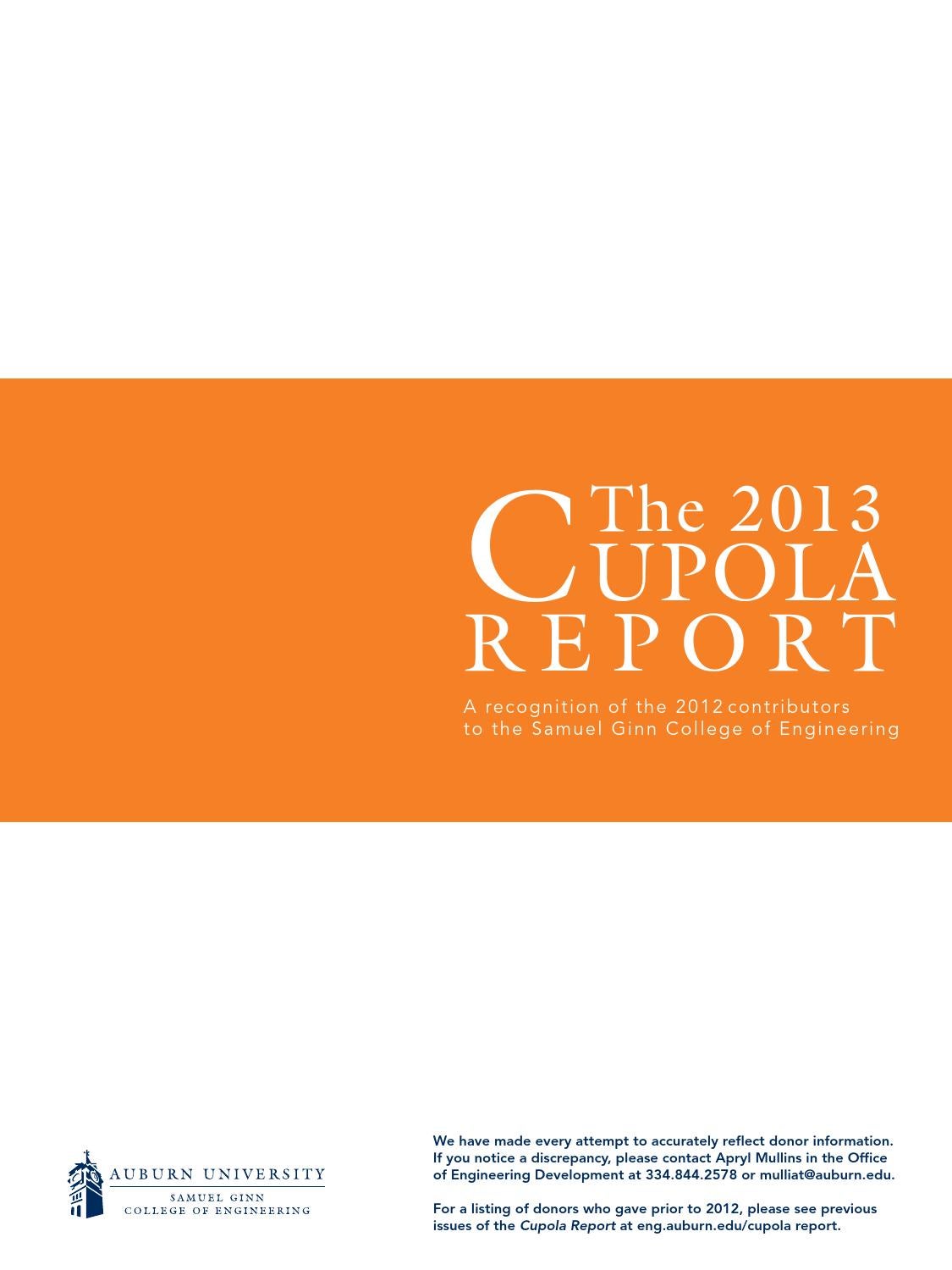 Eng 2013 cupola report by Auburn University College of Engineering Issuu