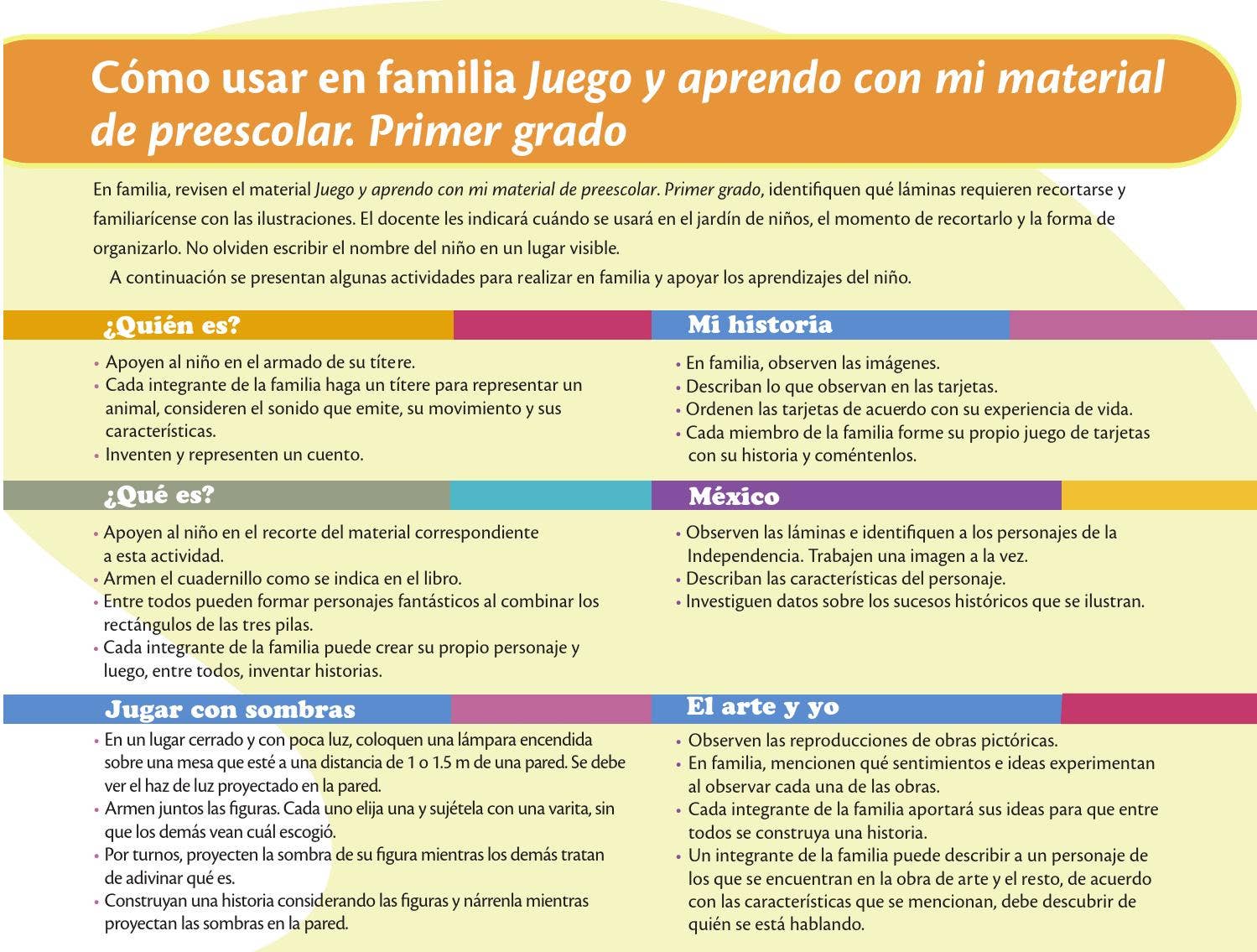Calendario para la Familia 1er. Grado Preescolar by Rarámuri - Issuu