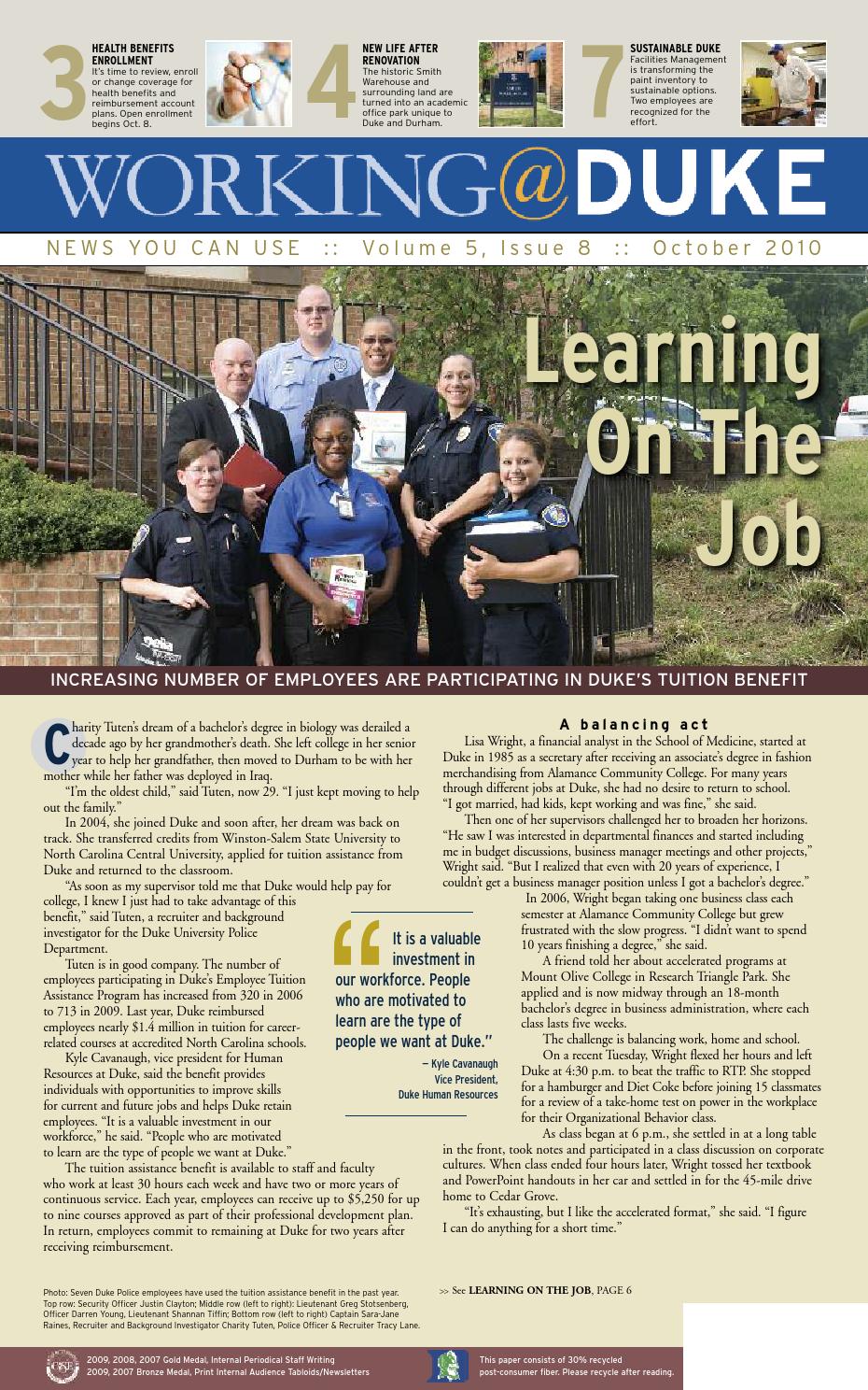 Working@Duke October, 2010 Issue by Working Duke - Issuu