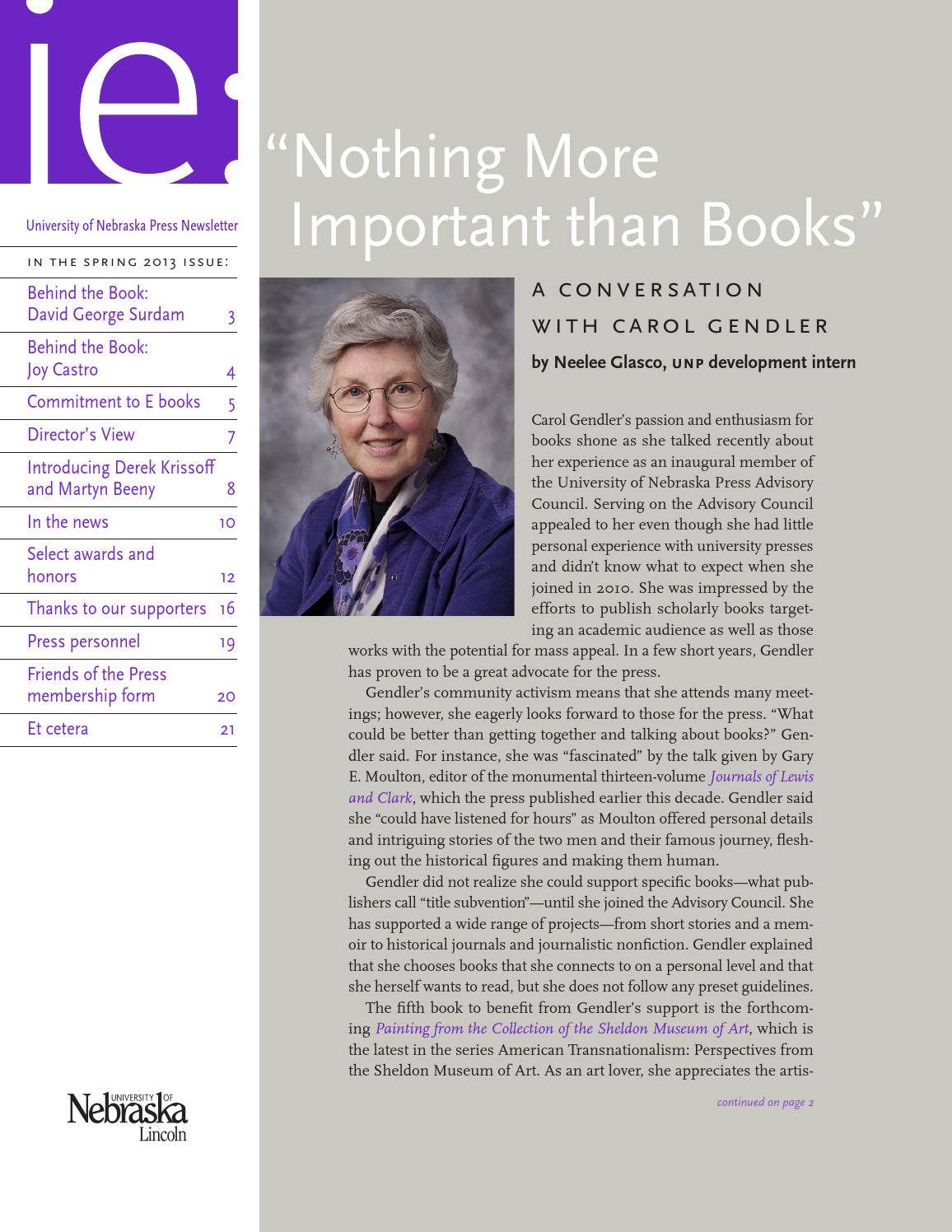 Unp Spring UNP Spring 2013 E-Newsletter by University of Nebraska Press - Issuu