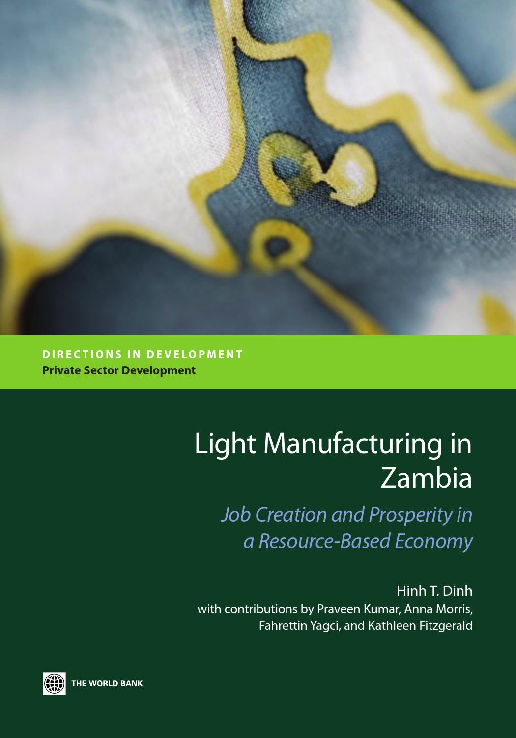 Light Manufacturing in Zambia by World Bank Publications Issuu