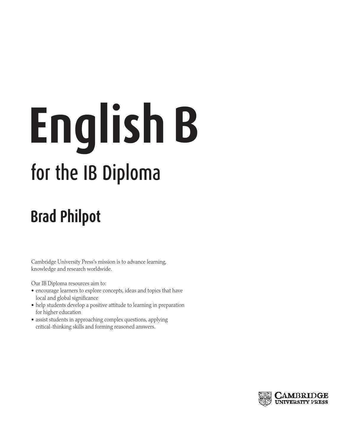 English B for the IB Diploma by Cambridge International Education - Issuu