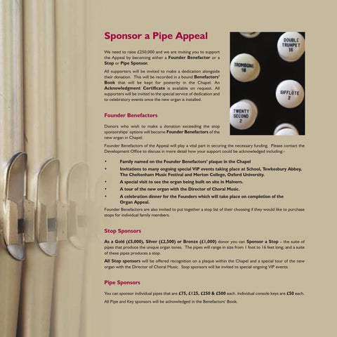 Organ Appeal Brochure by Dean Close School - Issuu