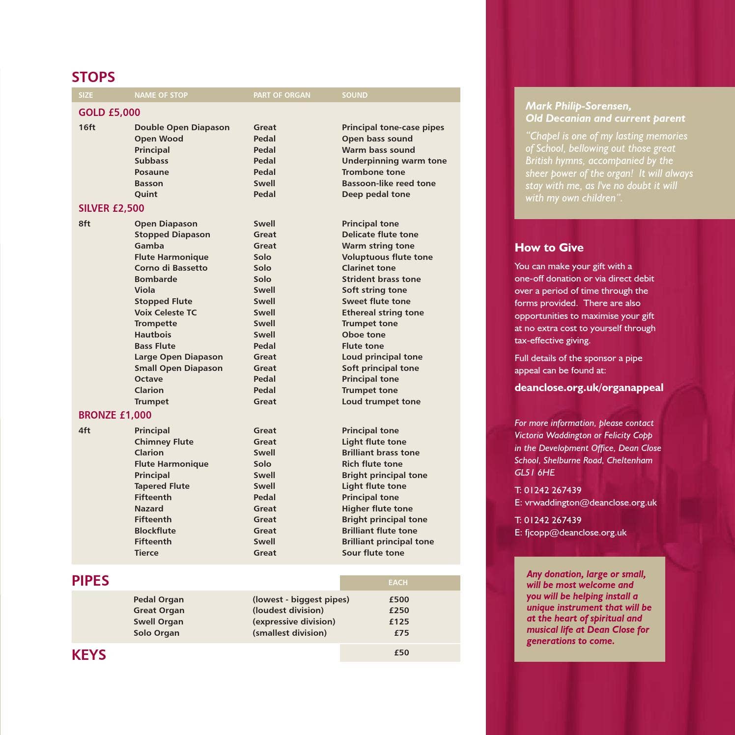 Organ Appeal Brochure by Dean Close School - Issuu