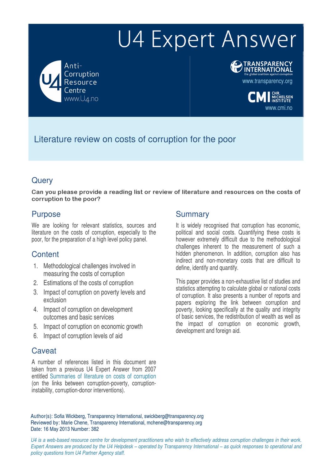 Literature review on corruption image