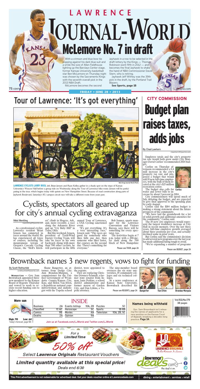 Lawrence Journal World 06 28 13 By Lawrence Journal World Issuu