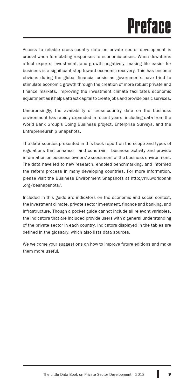 The Little Data Book On Private Sector Development 2013 By World