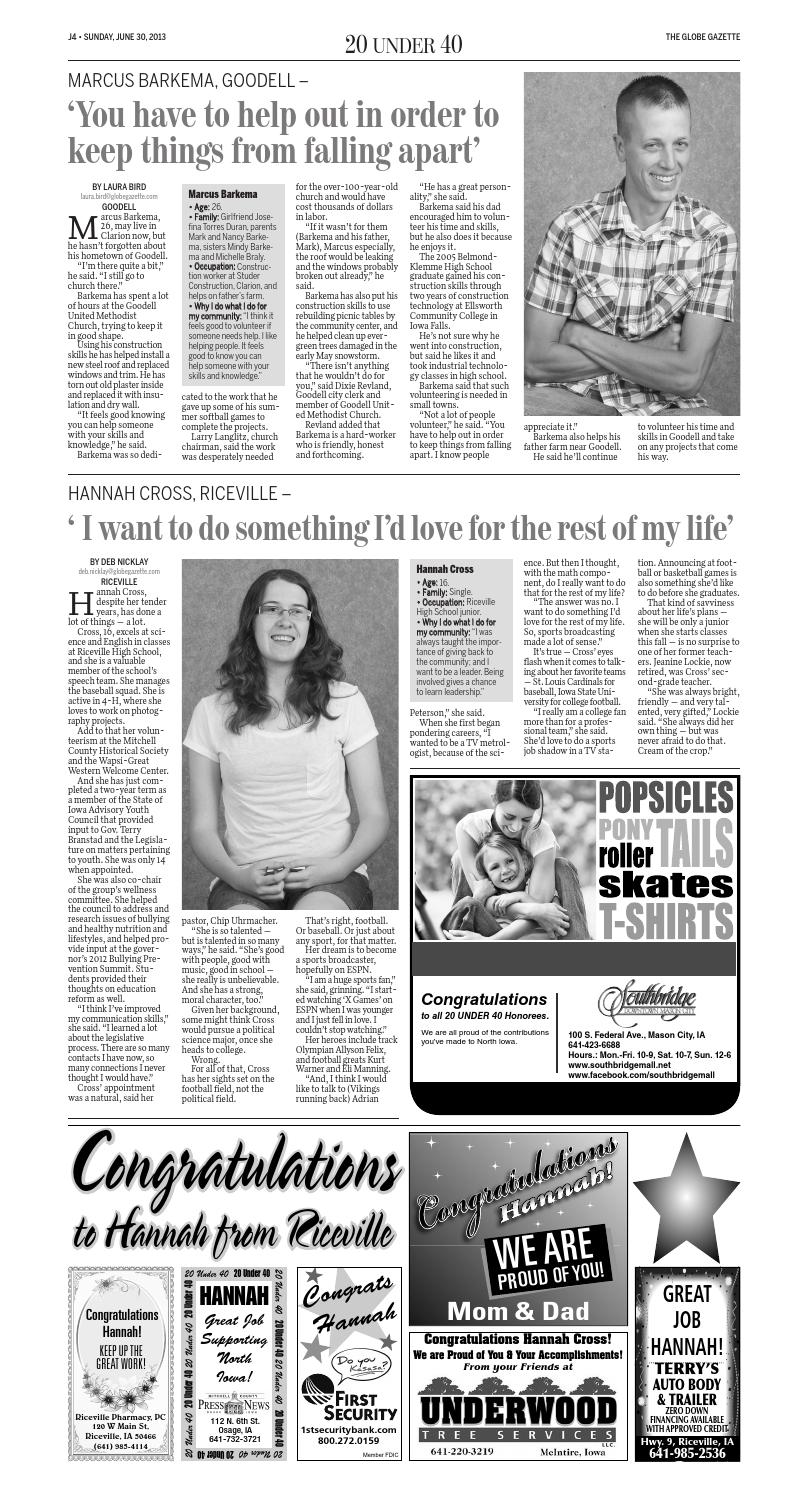 20 under 40 by Globe Gazette Issuu