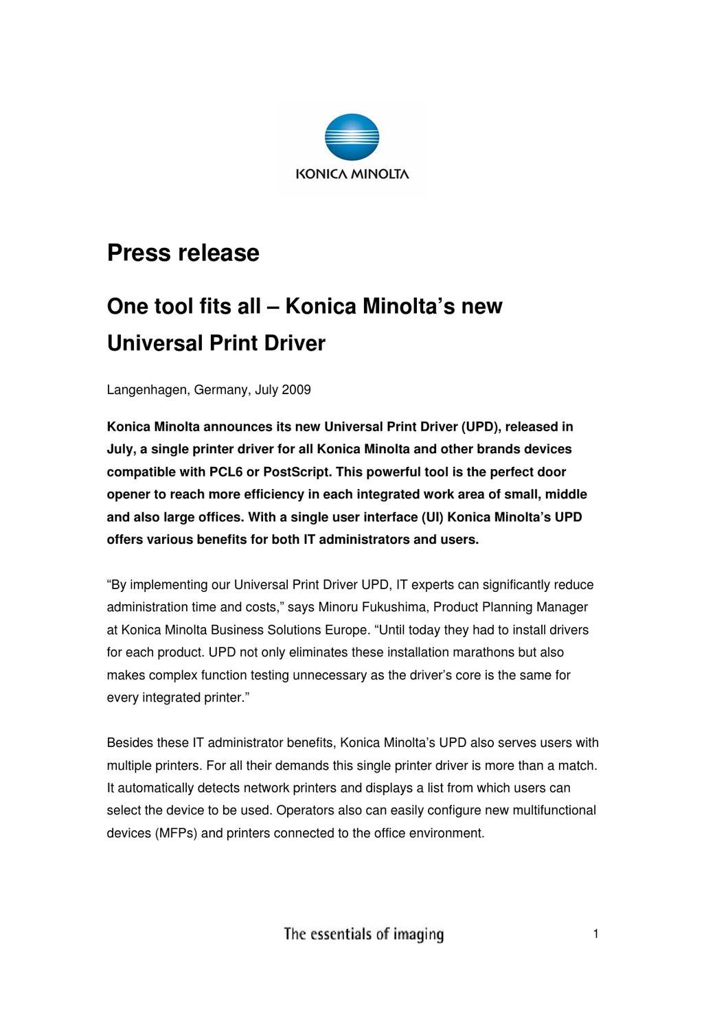 Featured image of post Konica Minolta Universal Print Driver
