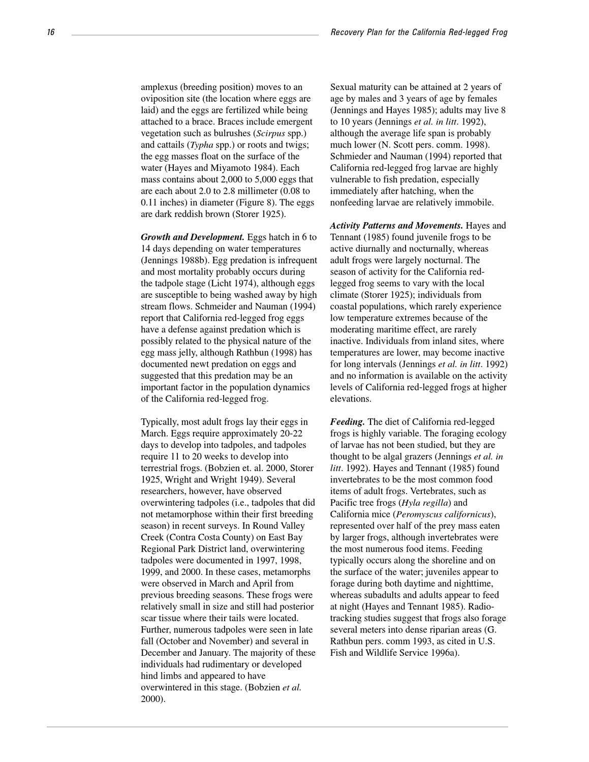california-red-legged-frog-recovery-plan by Amphibian Survival Alliance ...