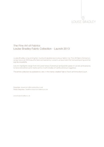 Louise Bradley 布艺 家具产品集 Launch Sept 13 LowRes 第 3 页