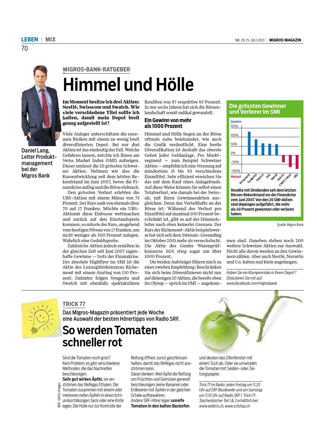 Migros Magazin 29 2013 D Vs By Migros Genossenschafts Bund Issuu