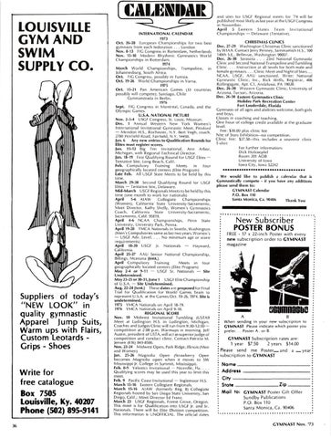 Gymnast Magazine - November 1973 by USA Gymnastics - Issuu