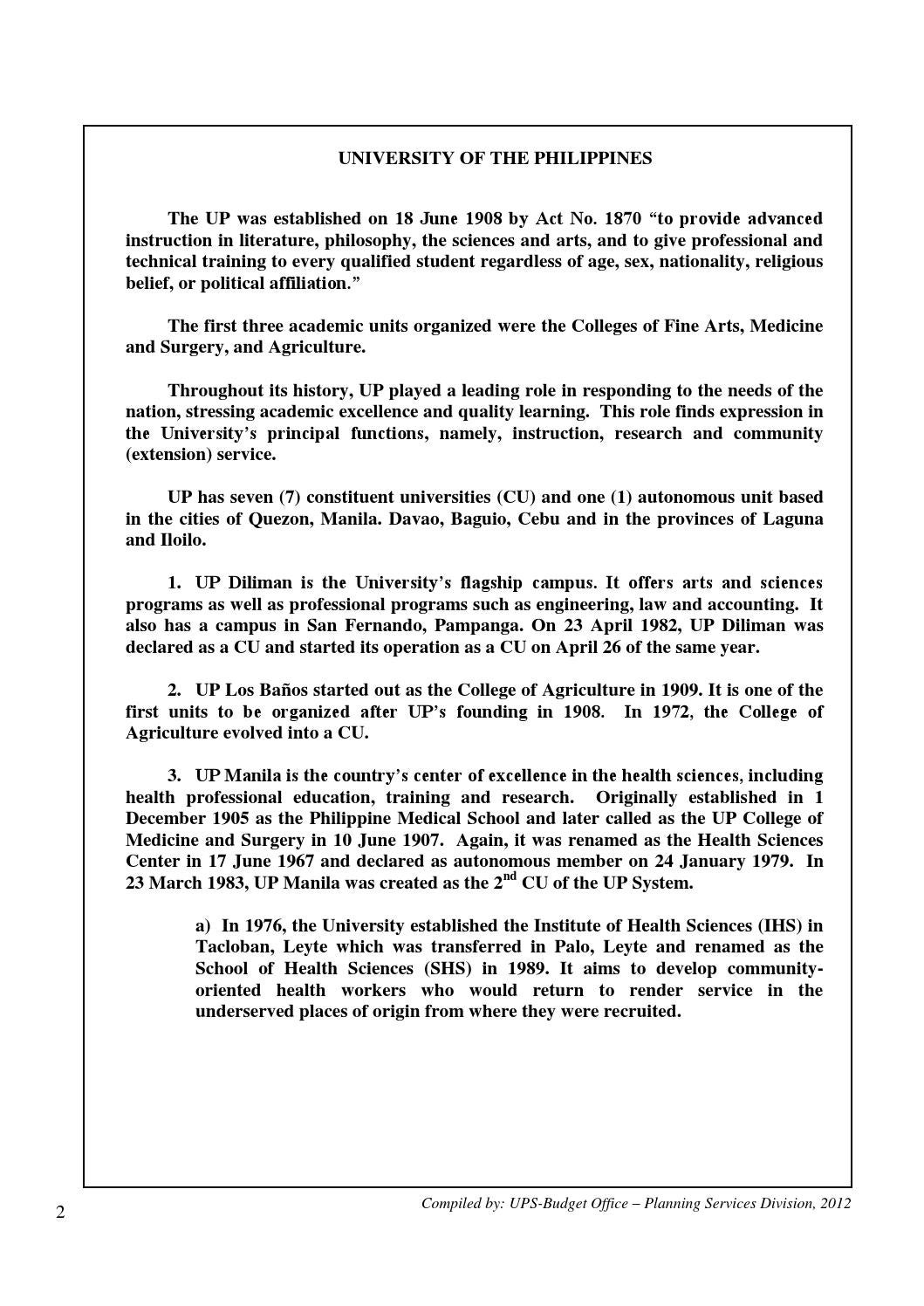 UP Statistics 2012 by University of the Philippines - Issuu