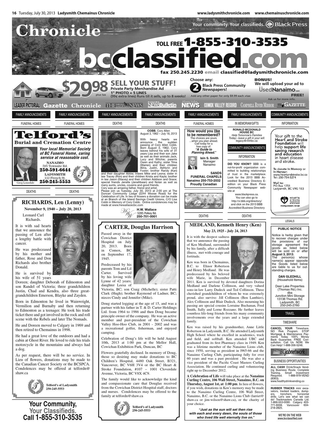Ladysmith Chronicle, July 30, 2013 by Black Press Media Group Issuu