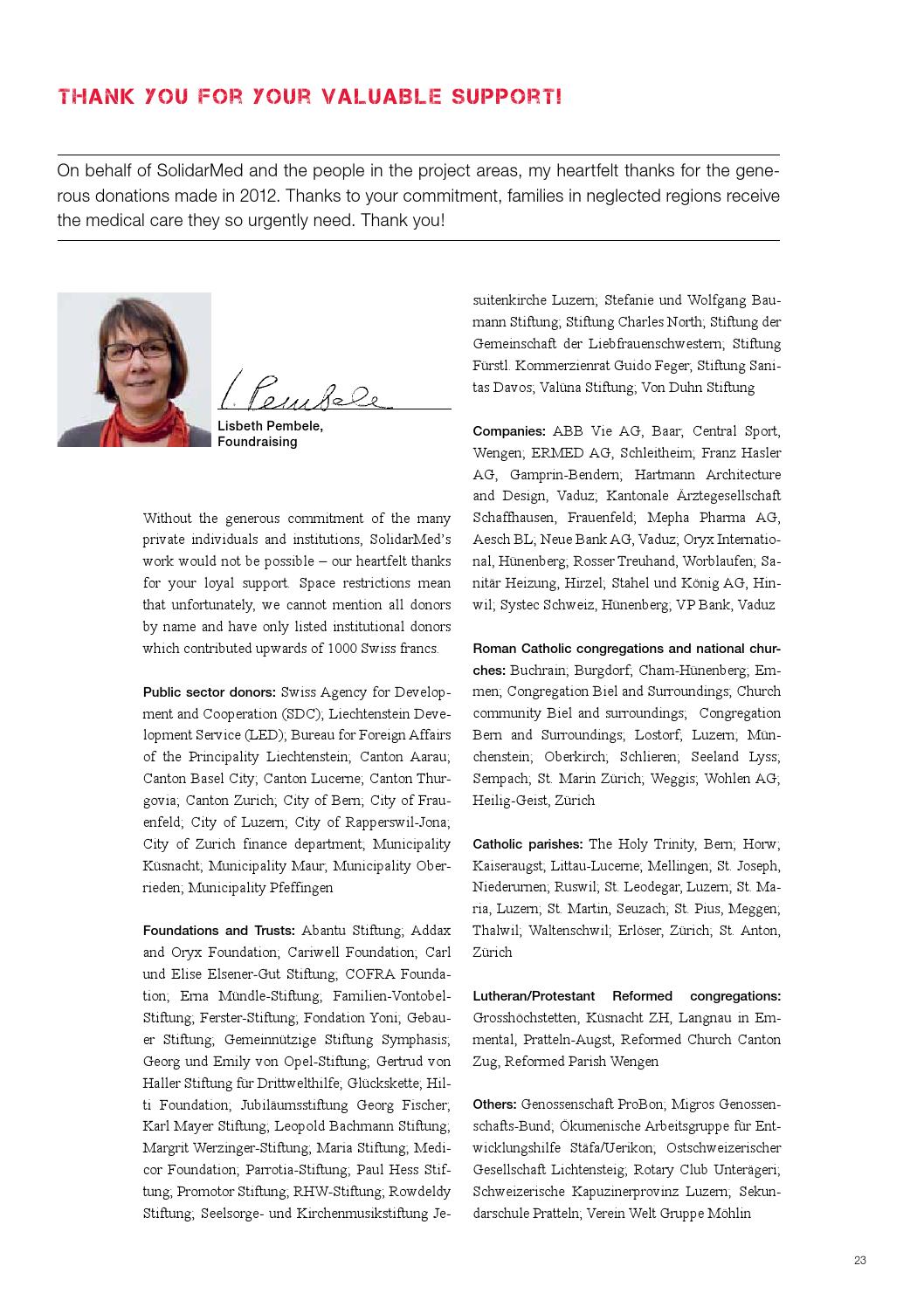 Solidarmed Annual Report 2012 By Solidarmed Swiss Organisation
